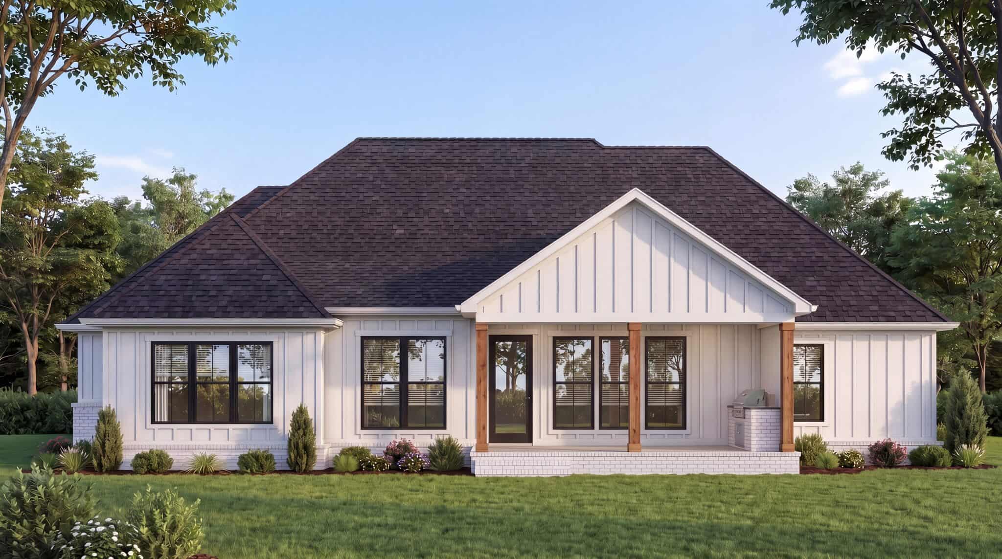 Rear View of this 4-Bedroom,2083 Sq Ft Plan -206-1124