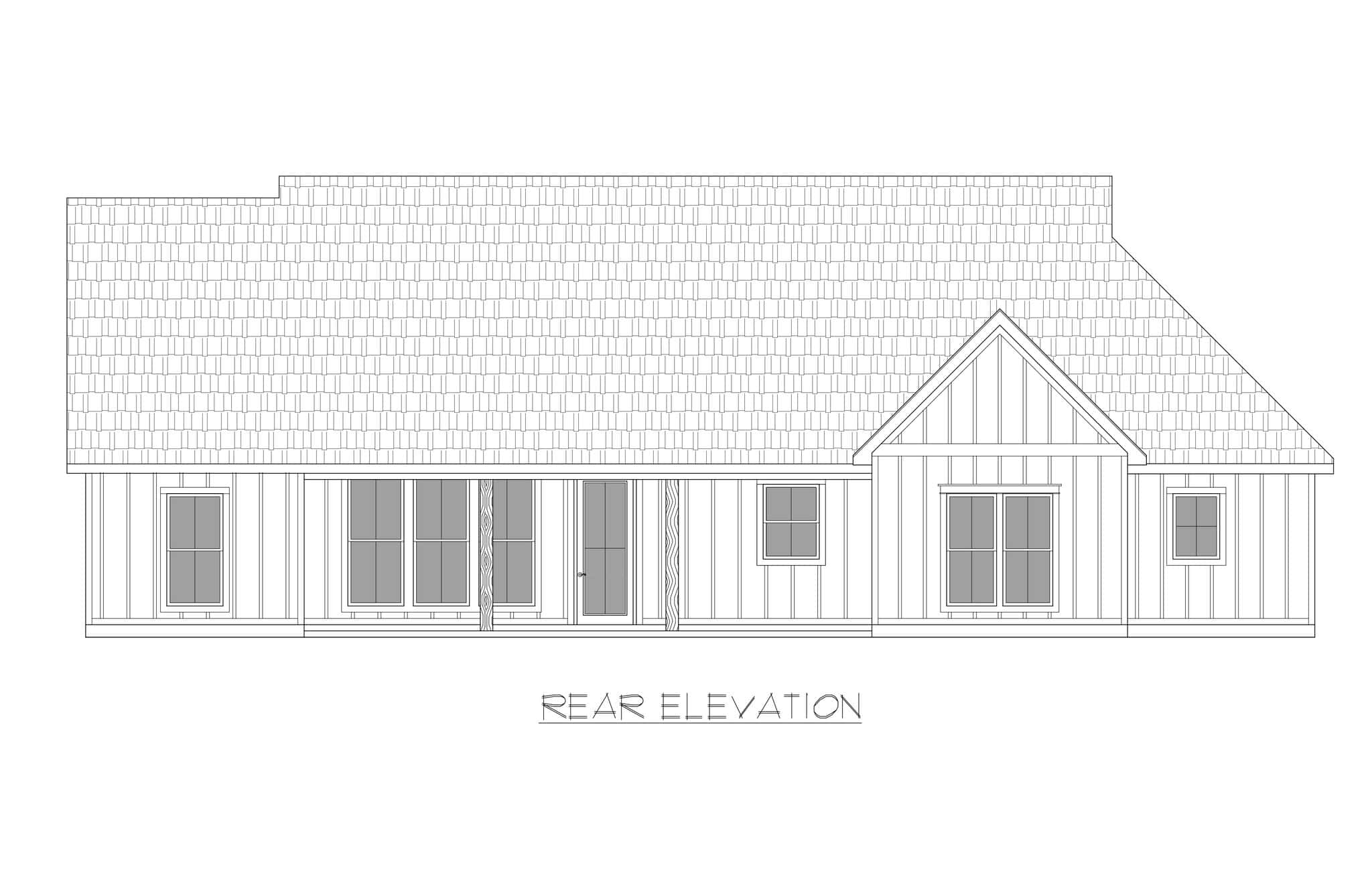 Home Plan Rear Elevation of this 3-Bedroom,1604 Sq Ft Plan -206-1126