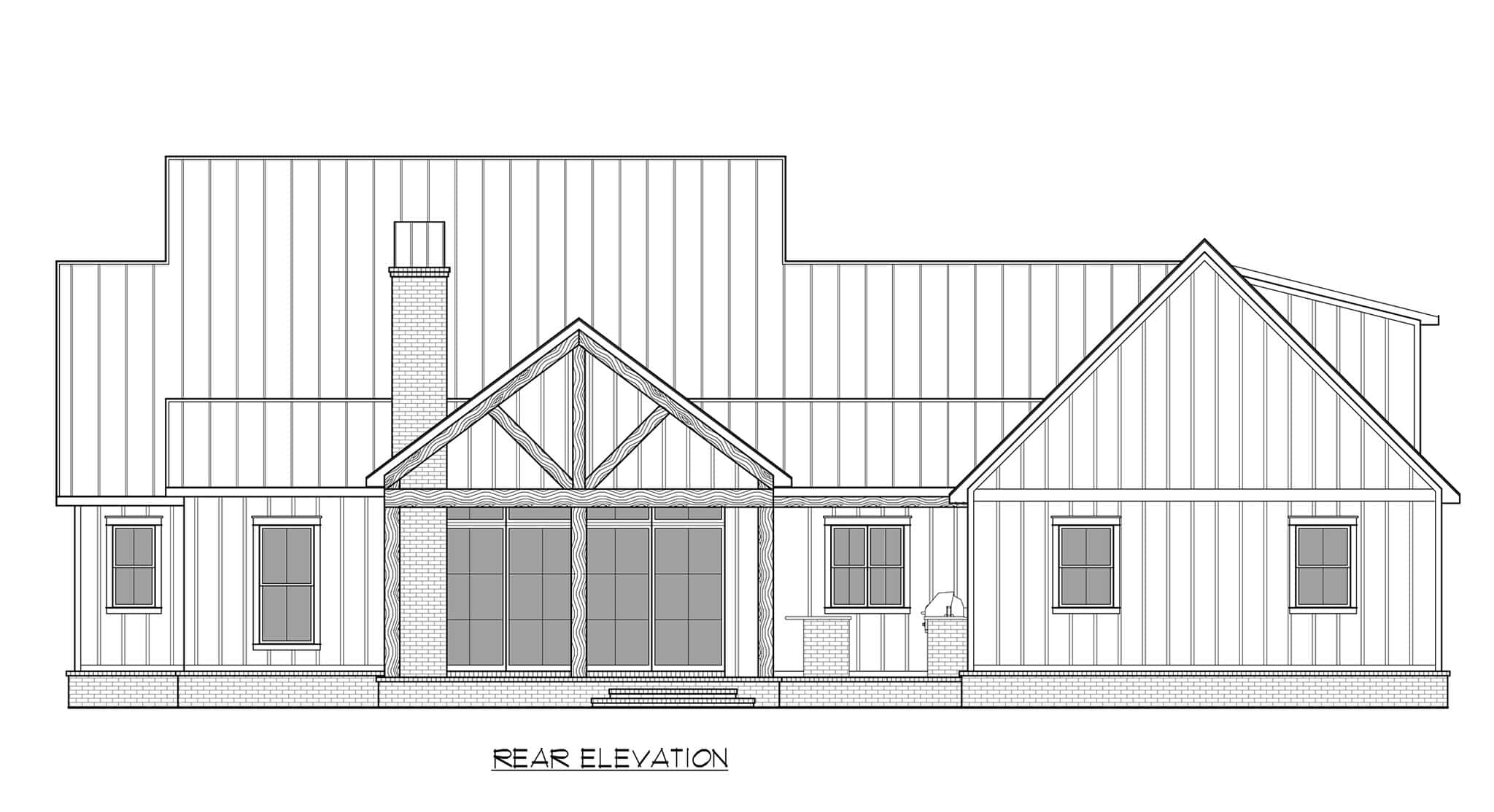 Home Plan Rear Elevation of this 4-Bedroom,3121 Sq Ft Plan -206-1127