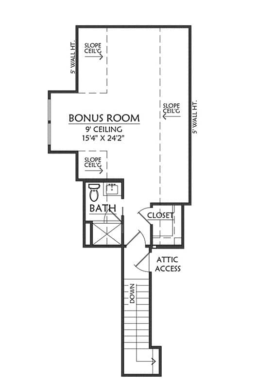 Bonus Room of Farmhouse Plan #206-1127