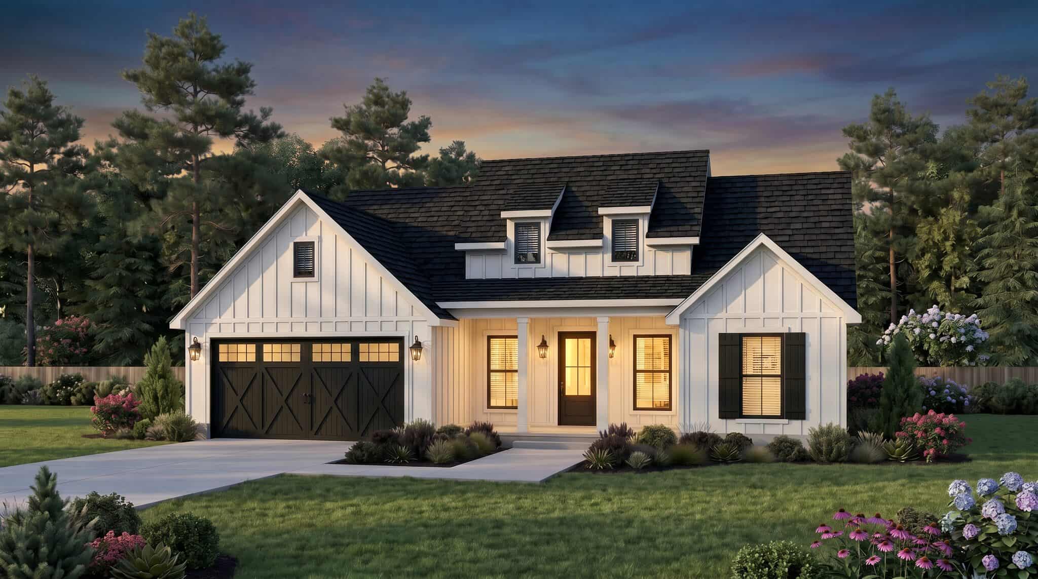 Home at Night of this 3-Bedroom,1487 Sq Ft Plan -206-1128