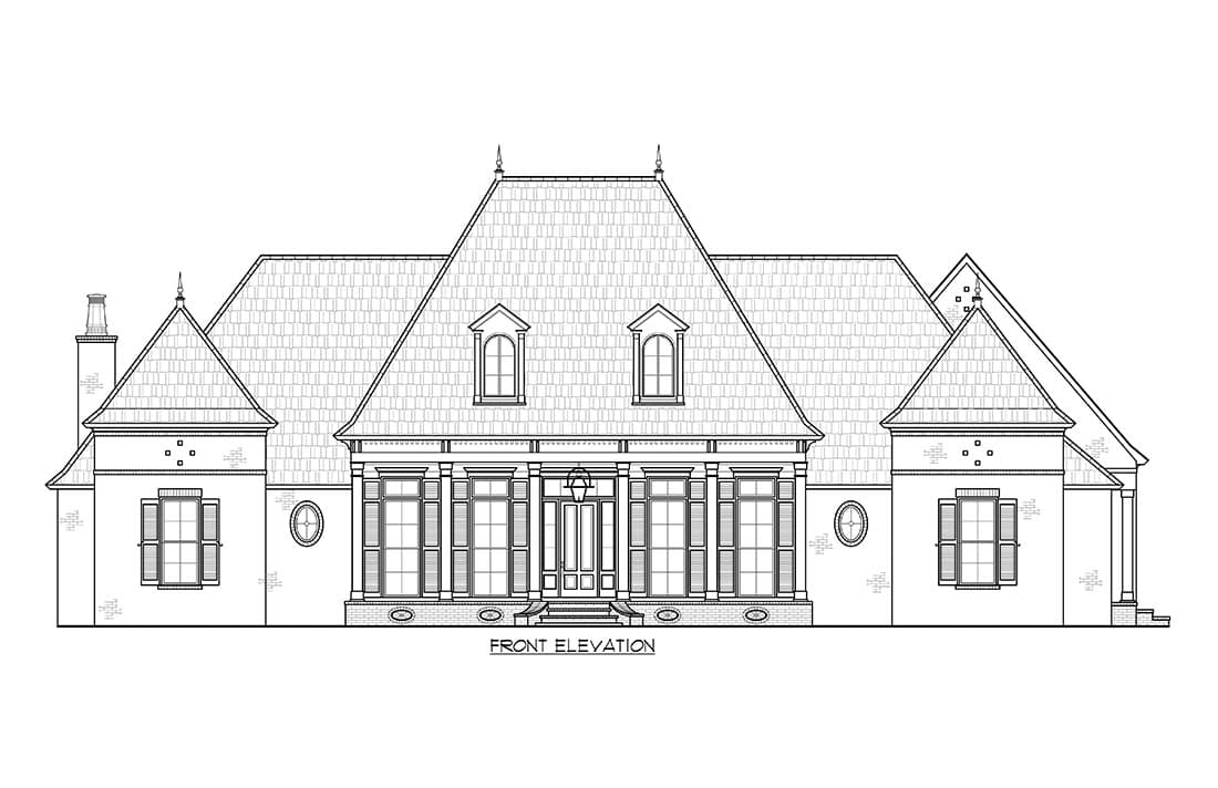 Home Plan Front Elevation of this 3-Bedroom,3585 Sq Ft Plan -206-1130