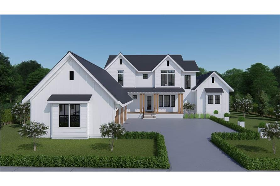 4-Bedroom, 3409 Sq Ft Farmhouse Home - Plan #207-1003 - Front Exterior