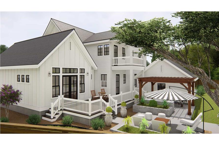 Rear View of this 4-Bedroom, 3328 Sq Ft Plan - 207-1004