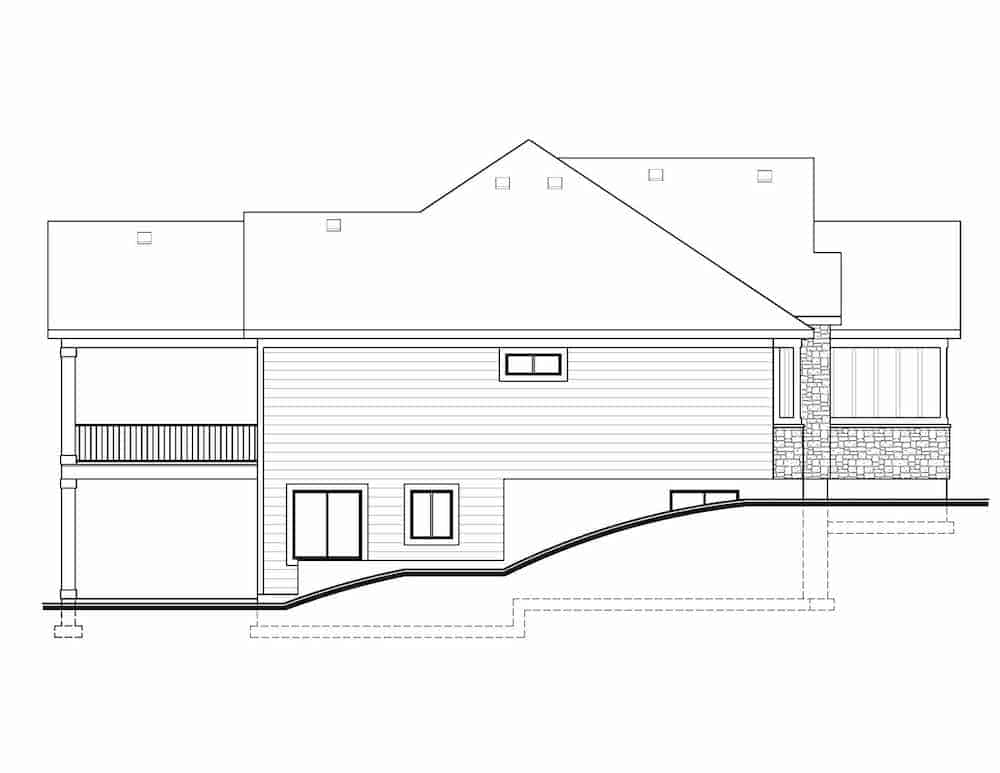 Home Plan Left Elevation of this 3-Bedroom,2403 Sq Ft Plan -208-1006