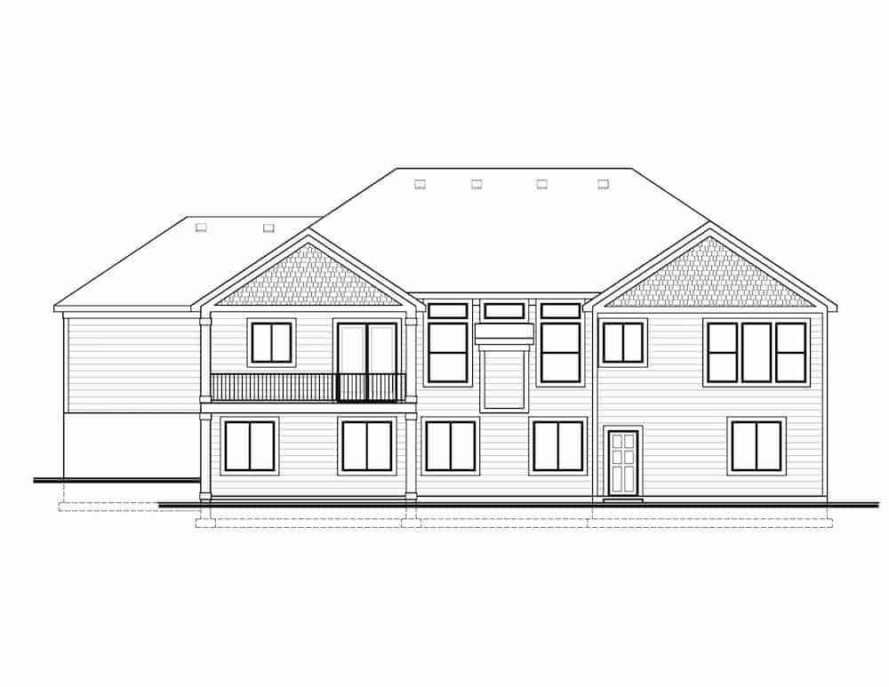Home Plan Rear Elevation of this 3-Bedroom,2403 Sq Ft Plan -208-1006