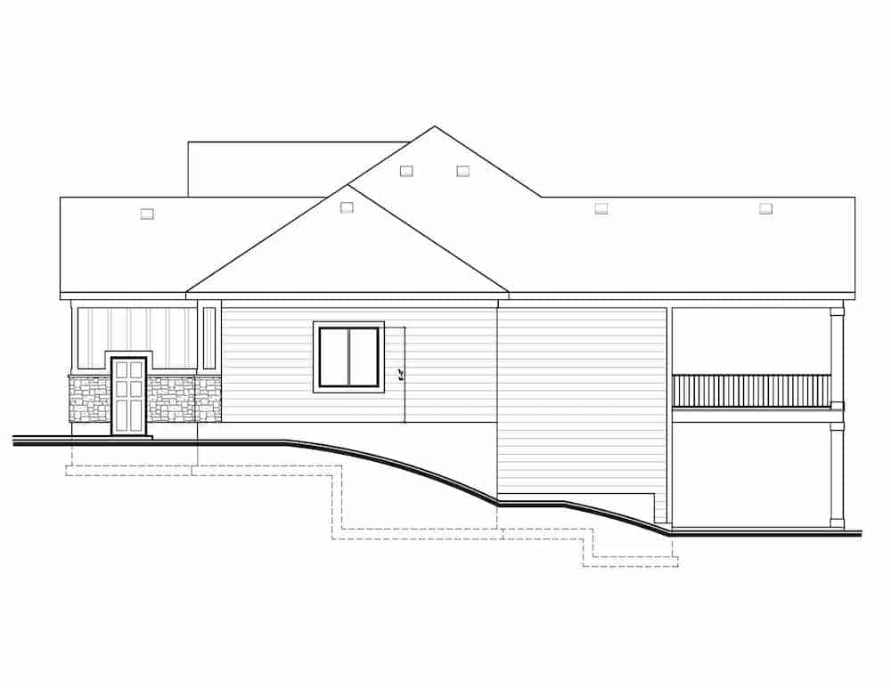 Home Plan Right Elevation of this 3-Bedroom,2403 Sq Ft Plan -208-1006