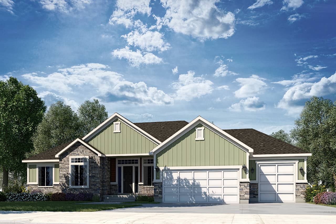 Contemporary Ranch (ThePlanCollection: Plan #208-1006)