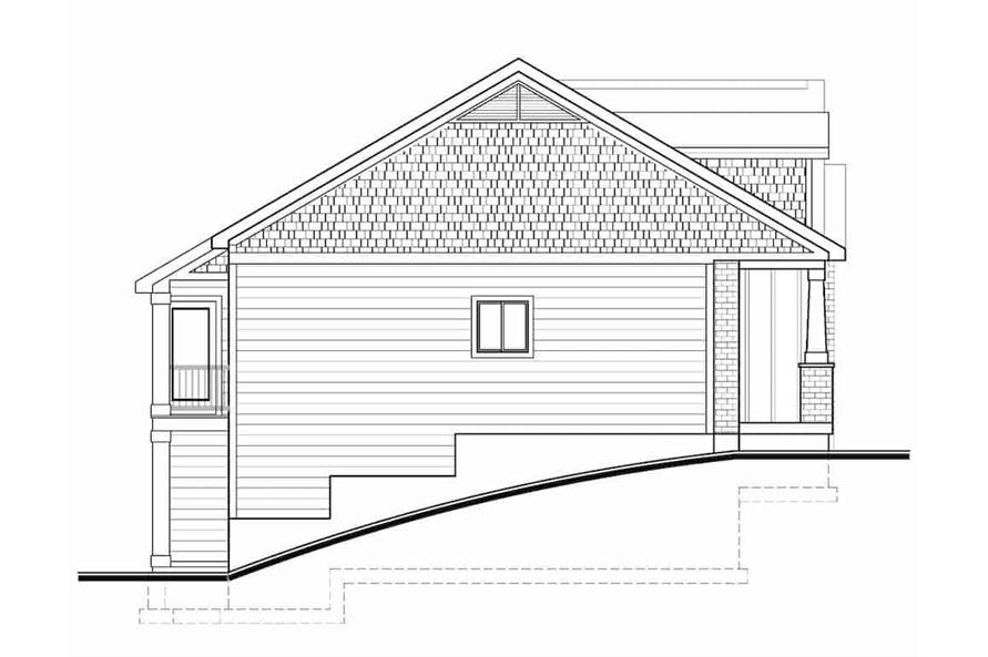 Home Plan Left Elevation of this 3-Bedroom,1582 Sq Ft Plan -208-1010