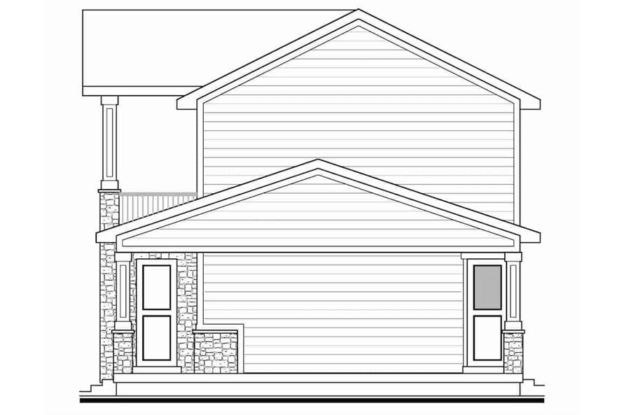 208-1016: Home Plan Right Elevation
