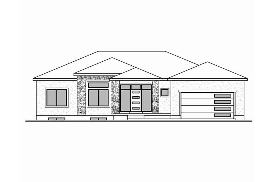 208-1019: Home Plan Front Elevation
