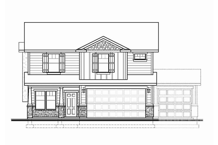 208-1022: Home Plan Front Elevation