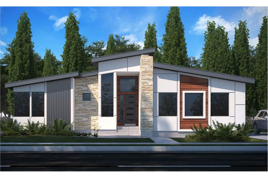 3-Bedroom, 1791 Sq Ft Contemporary Home - Plan #208-1023 - Main Exterior