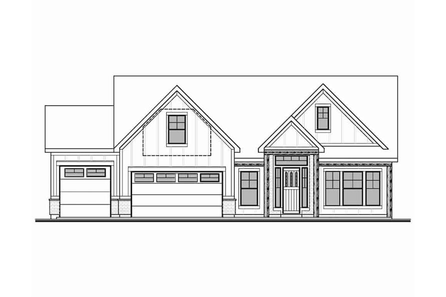 Home Plan Front Elevation of this 2-Bedroom,1638 Sq Ft Plan -208-1027