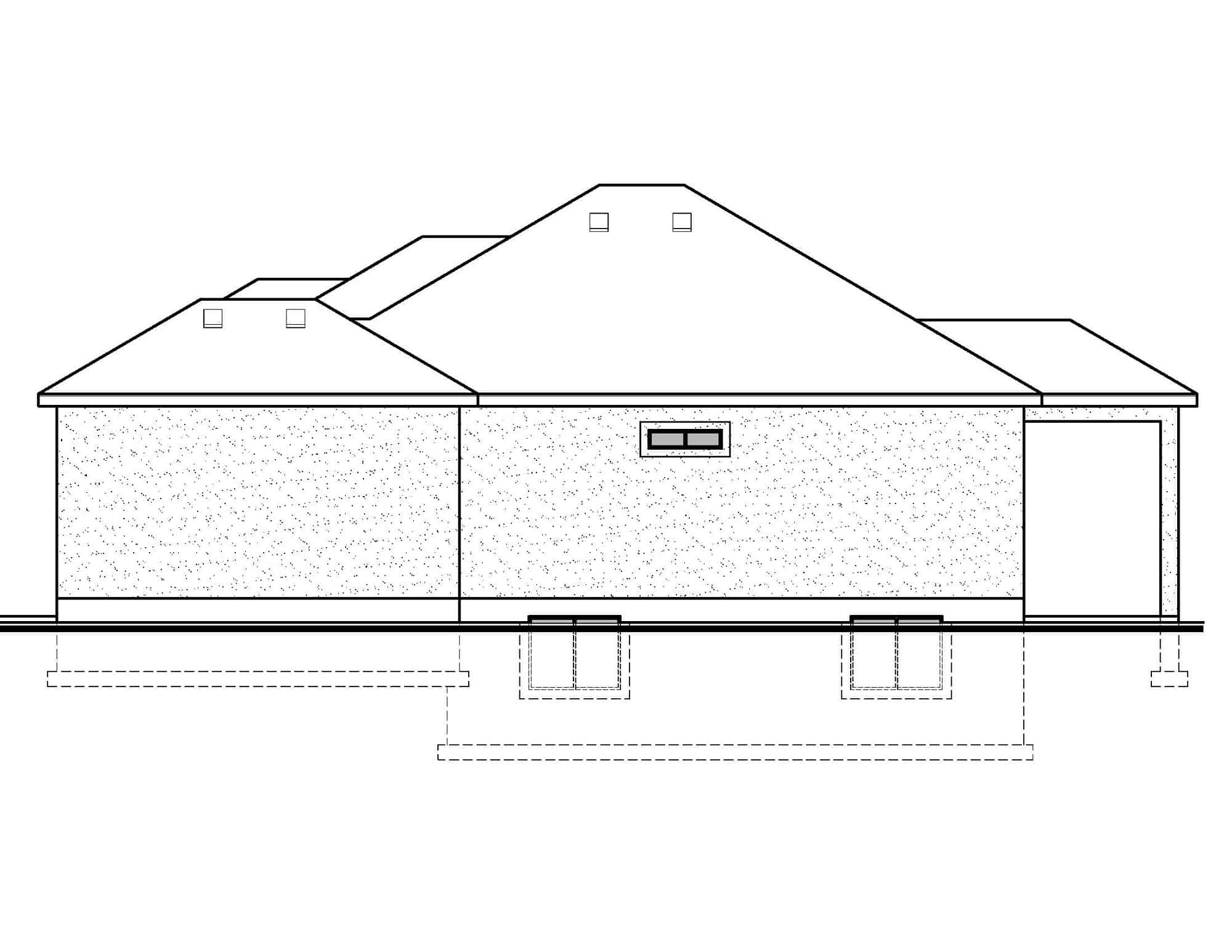 Home Plan Right Elevation of this 3-Bedroom,1901 Sq Ft Plan -208-1034