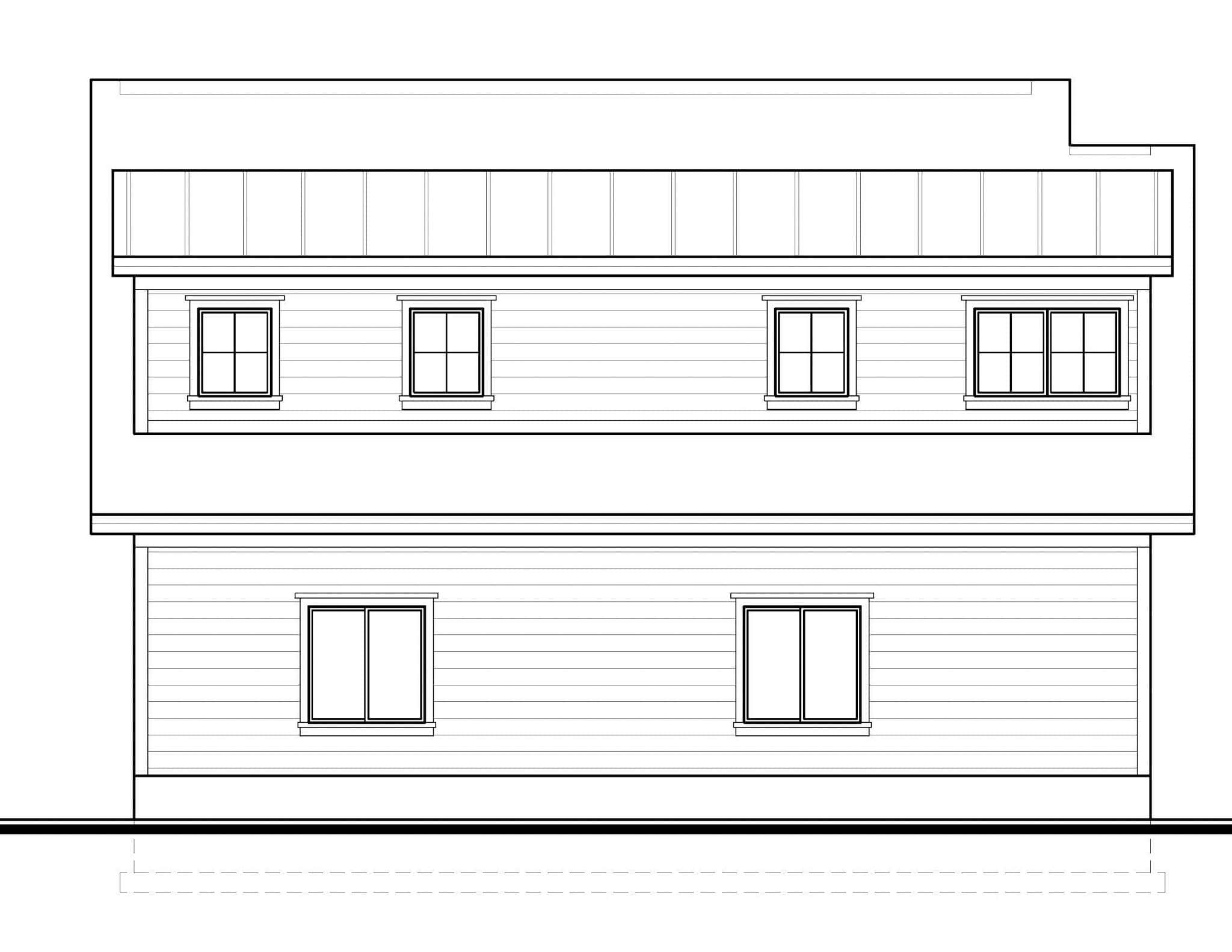 Home Plan Rear Elevation of this 2-Bedroom,971 Sq Ft Plan -208-1043