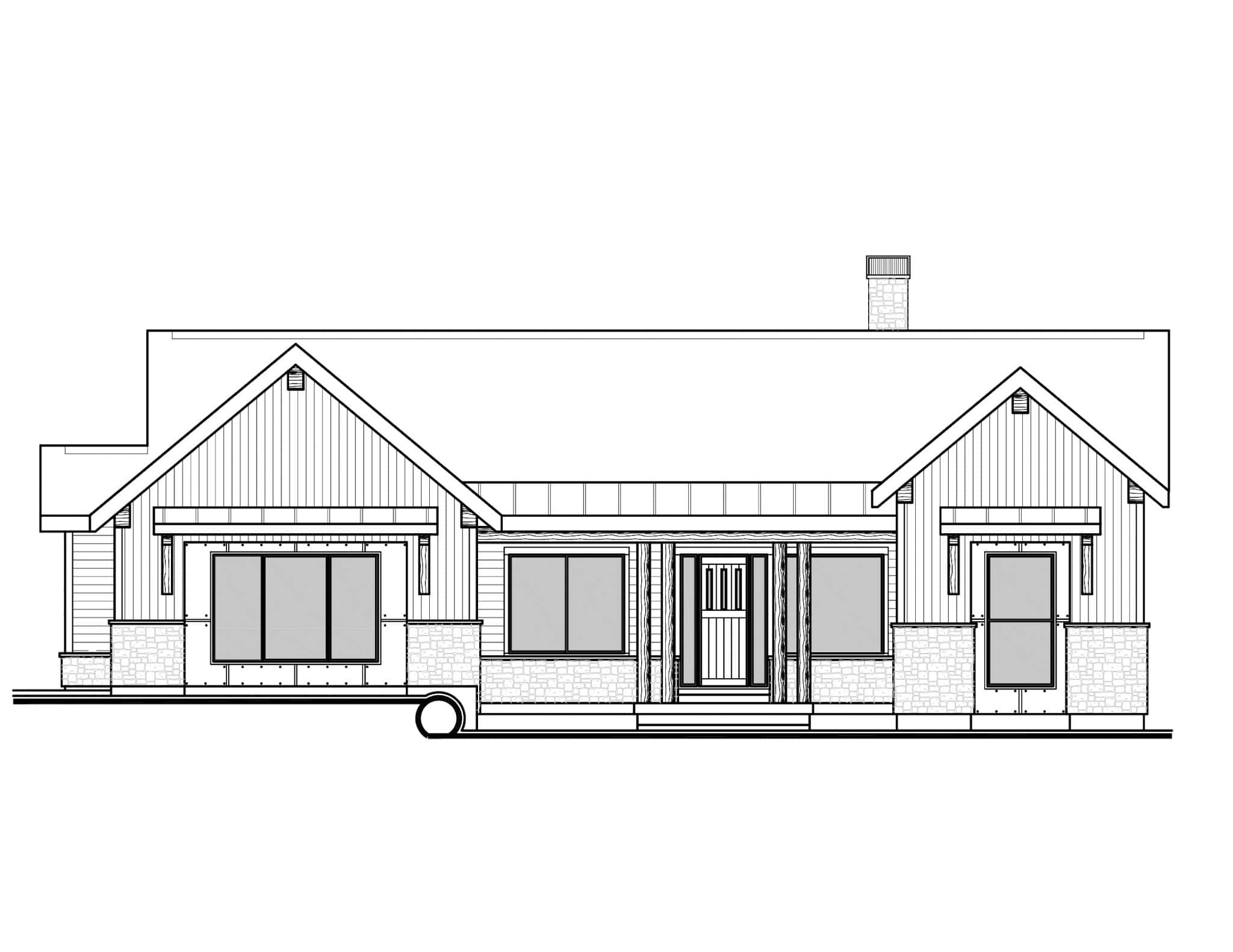 Home Plan Front Elevation of this 4-Bedroom,3748 Sq Ft Plan -208-1044