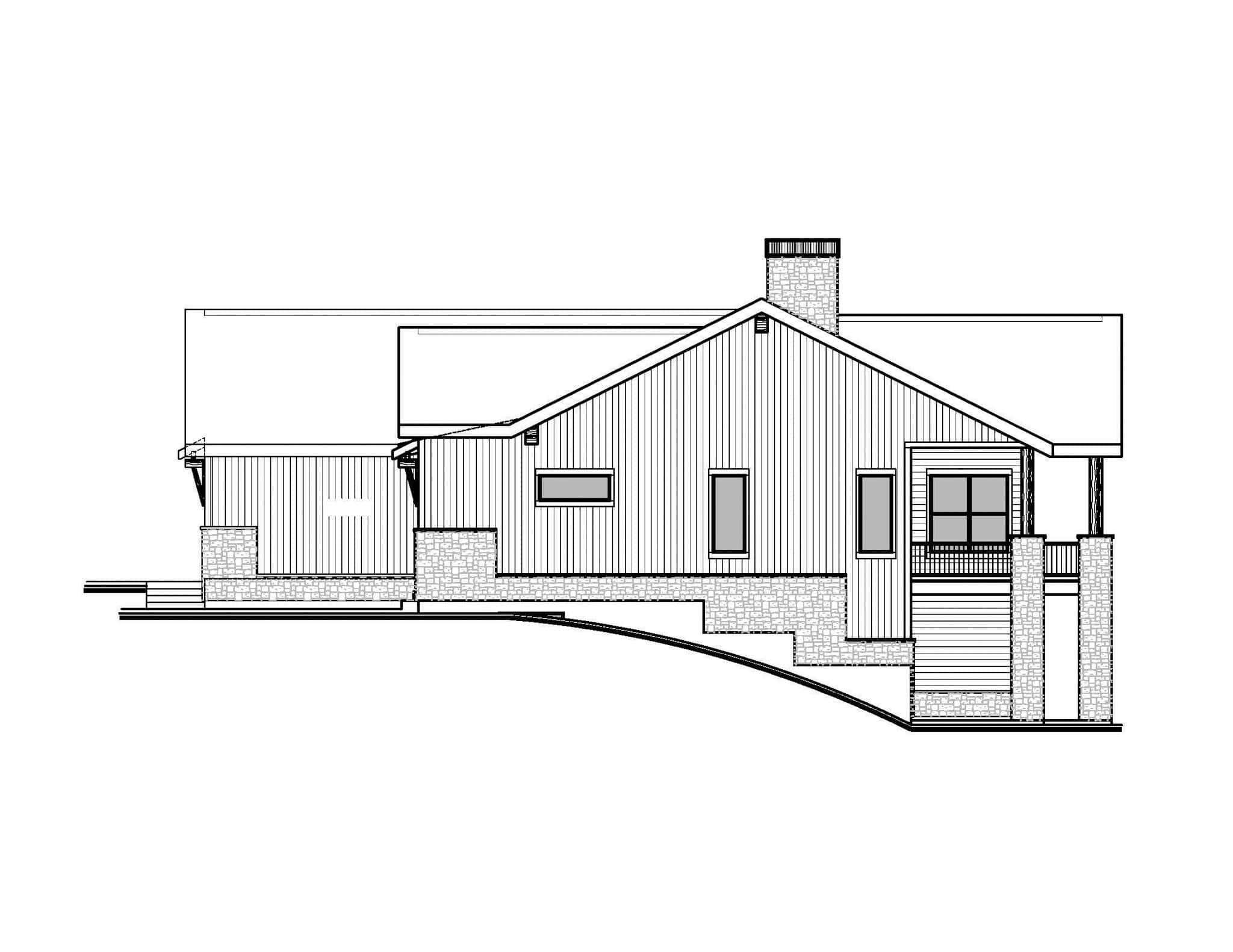 Home Plan Right Elevation of this 4-Bedroom,3748 Sq Ft Plan -208-1044