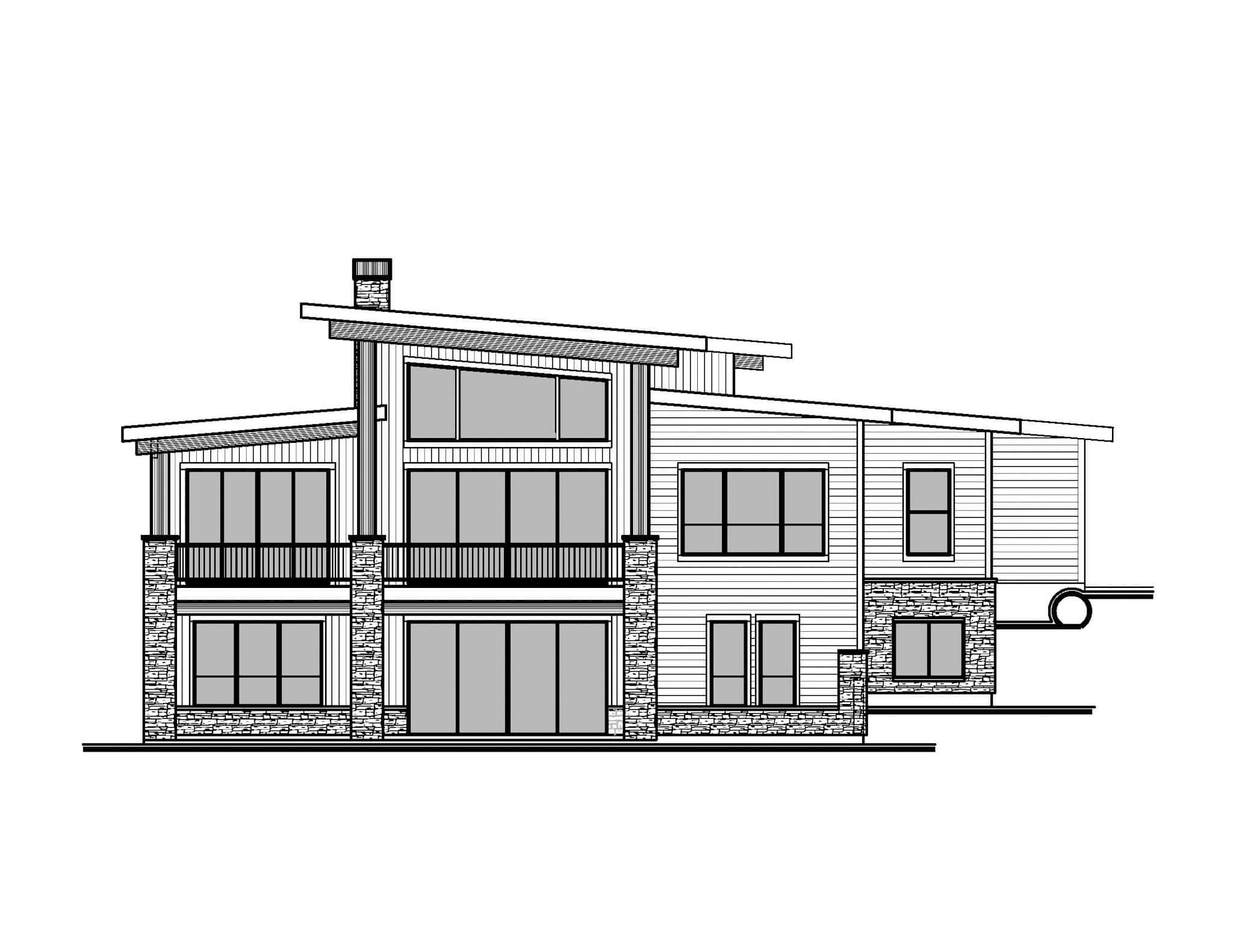 Home Plan Rear Elevation of this 4-Bedroom,3743 Sq Ft Plan -208-1045