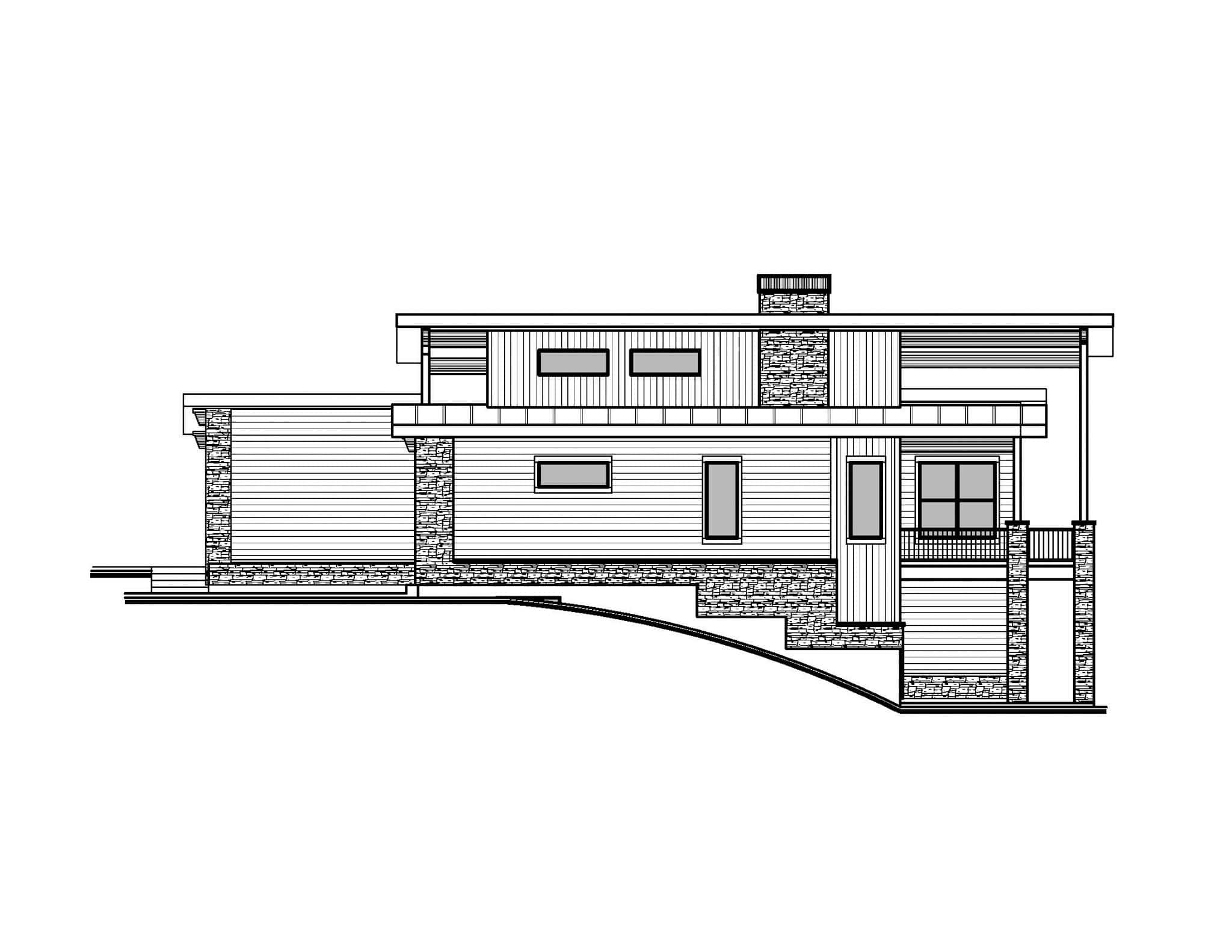 Home Plan Right Elevation of this 4-Bedroom,3743 Sq Ft Plan -208-1045