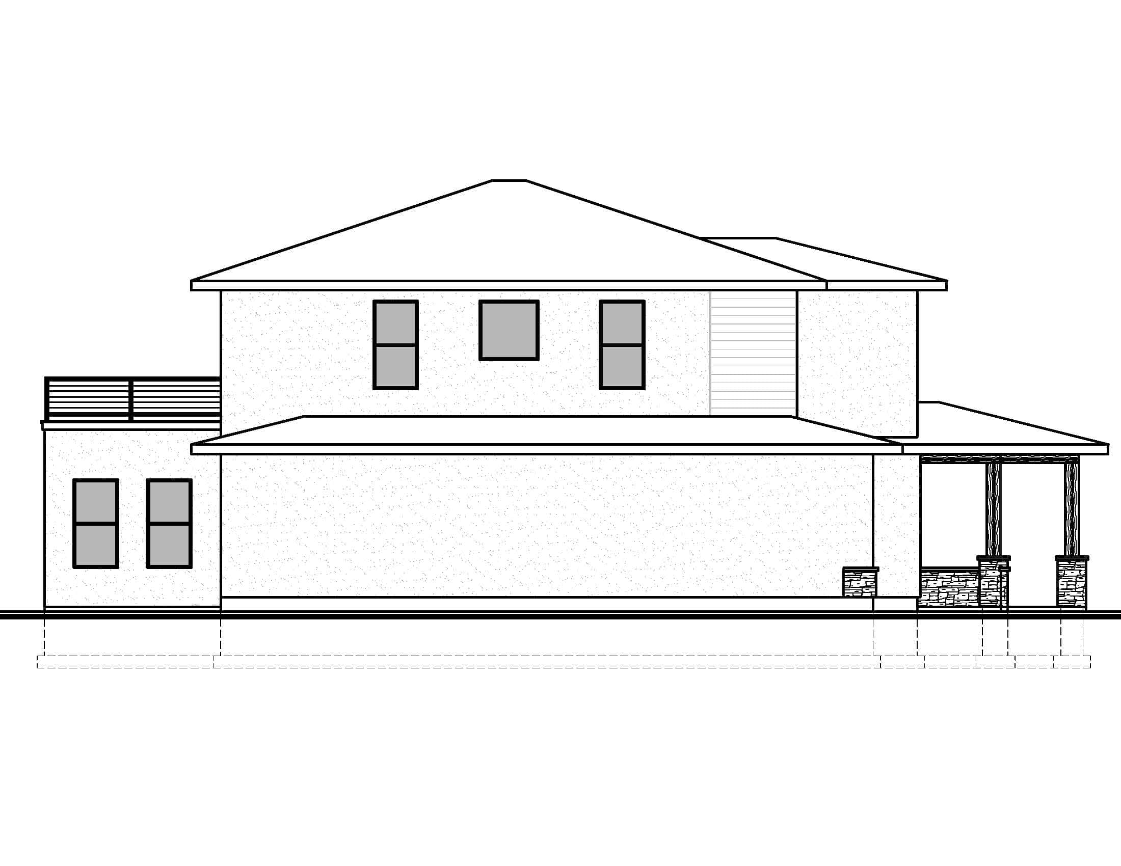 Home Plan Left Elevation of this 5-Bedroom,4032 Sq Ft Plan -208-1048