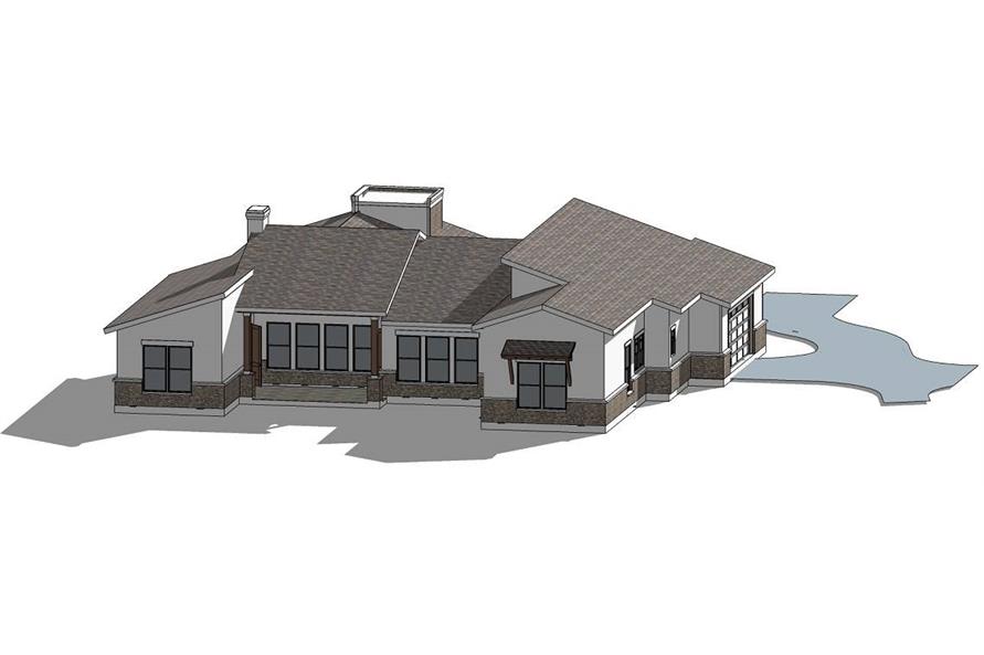 Rear View of this 4-Bedroom, 2713 Sq Ft Plan - 209-1003
