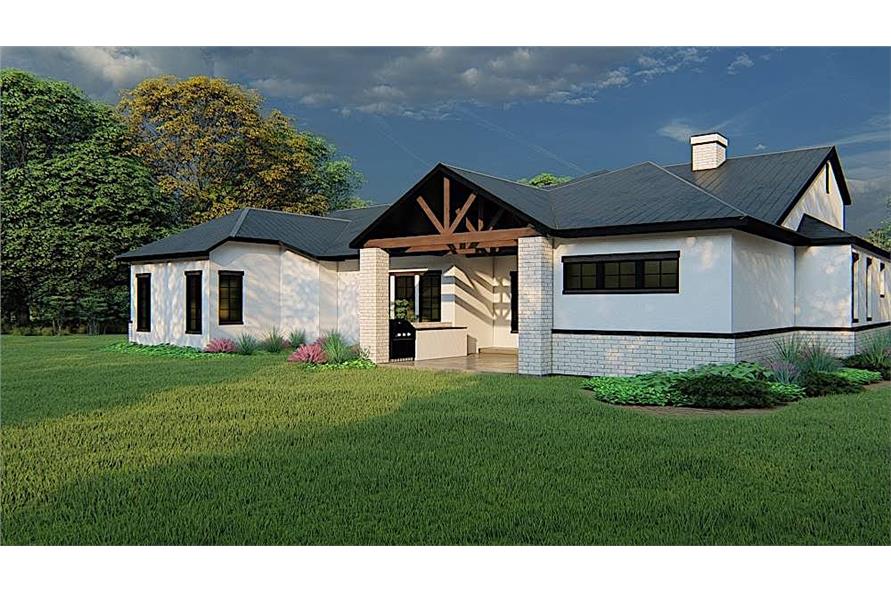 Rear View of this 4-Bedroom, 3061 Sq Ft Plan - 209-1006