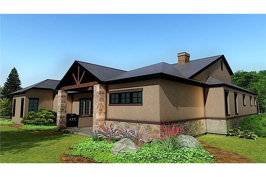 Rear View of this 4-Bedroom, 3061 Sq Ft Plan - 209-1006