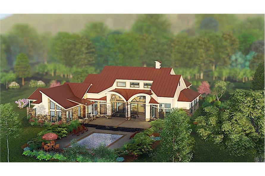 Rear View of this 4-Bedroom, 3493 Sq Ft Plan - 209-1011