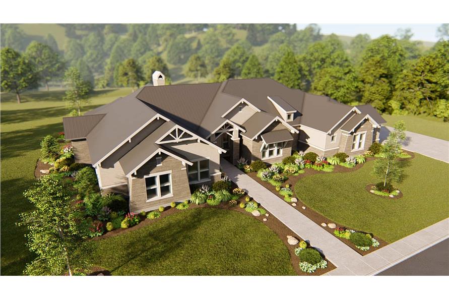 Aerial View of this 4-Bedroom, 4420 Sq Ft Plan - 209-1014