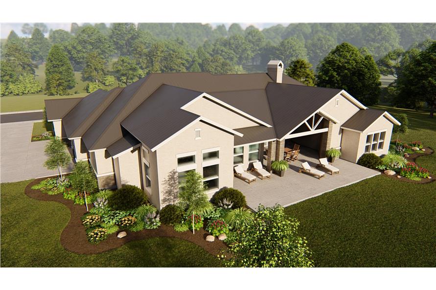 Rear View of this 4-Bedroom, 4420 Sq Ft Plan - 209-1014