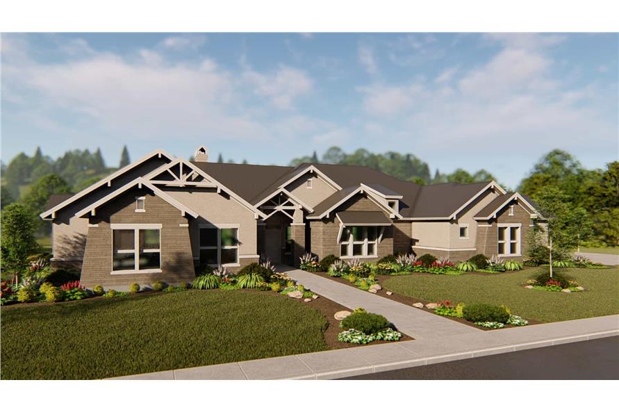 Front View of this 4-Bedroom, 4420 Sq Ft Plan - 209-1014
