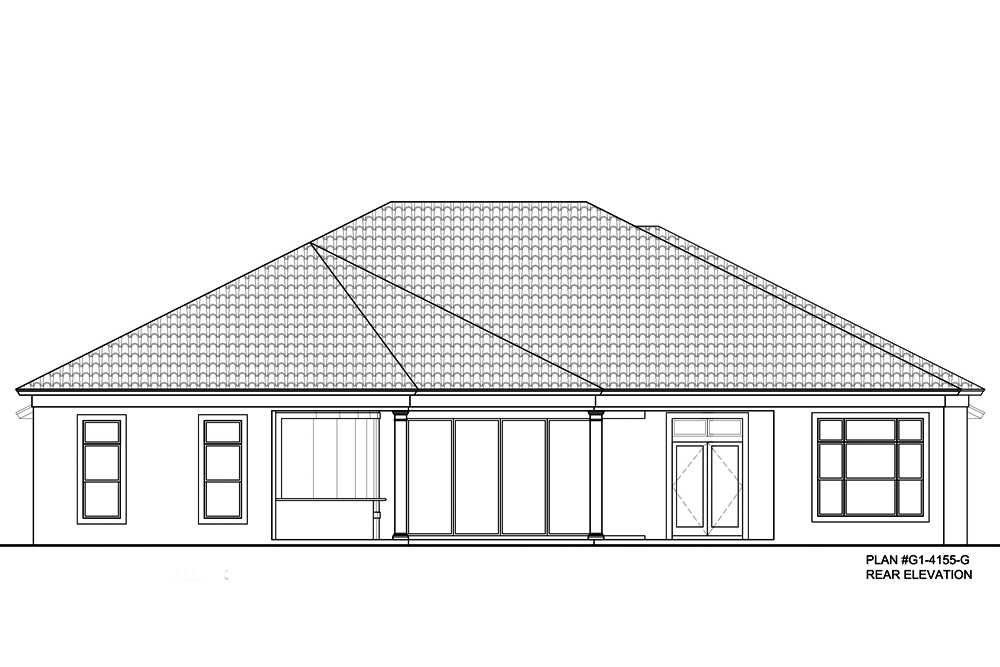 Home Plan Rear Elevation of this 4-Bedroom,4155 Sq Ft Plan -210-1001