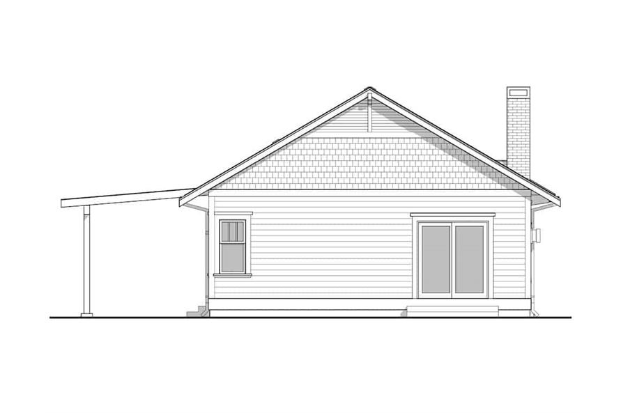 Home Plan Rear Elevation of this 2-Bedroom,1112 Sq Ft Plan -211-1005