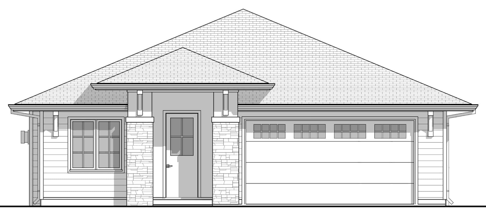 Home Plan Front Elevation of this 4-Bedroom,2306 Sq Ft Plan -211-1006