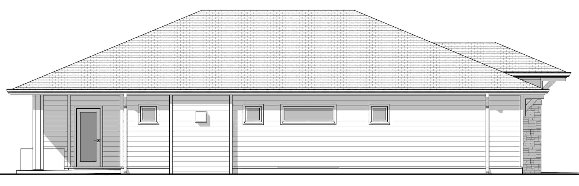 Home Plan Left Elevation of this 4-Bedroom,2306 Sq Ft Plan -211-1006