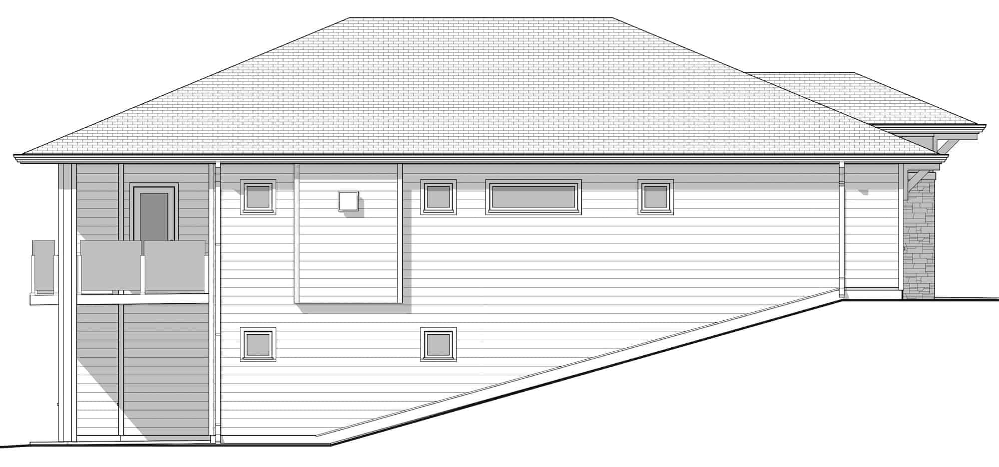 Home Plan Left Elevation of this 4-Bedroom,2306 Sq Ft Plan -211-1006
