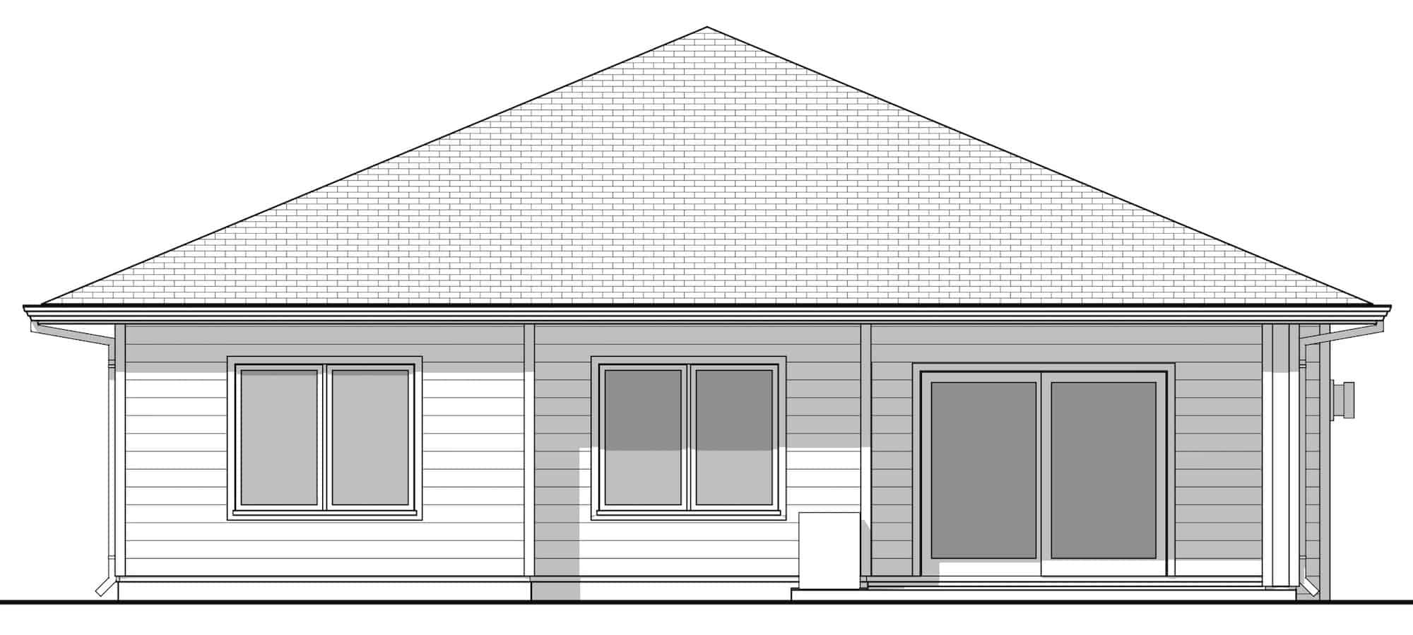 Home Plan Rear Elevation of this 4-Bedroom,2306 Sq Ft Plan -211-1006