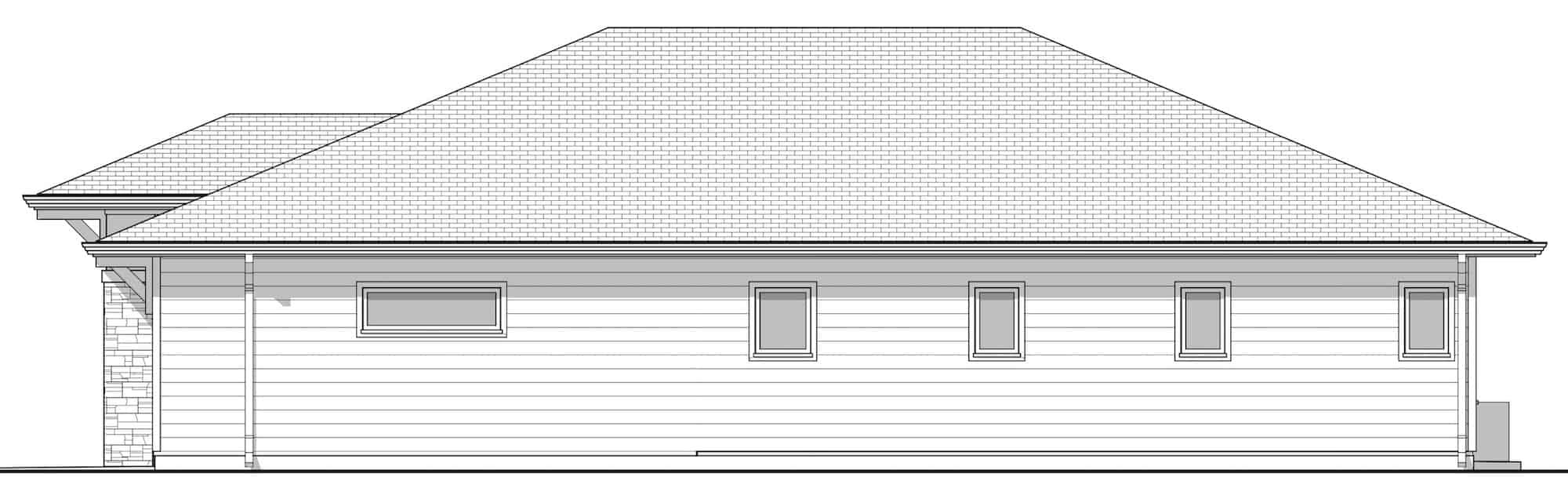 Home Plan Right Elevation of this 4-Bedroom,2306 Sq Ft Plan -211-1006