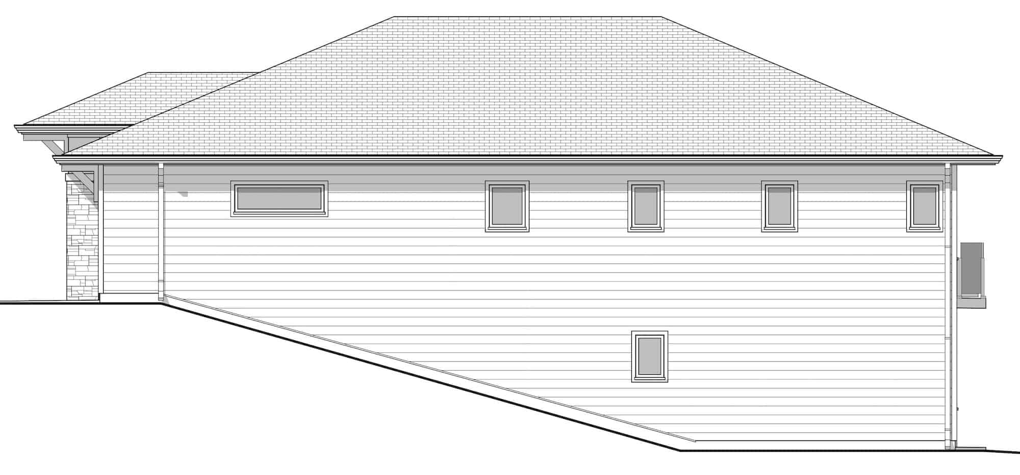 Home Plan Right Elevation of this 4-Bedroom,2306 Sq Ft Plan -211-1006