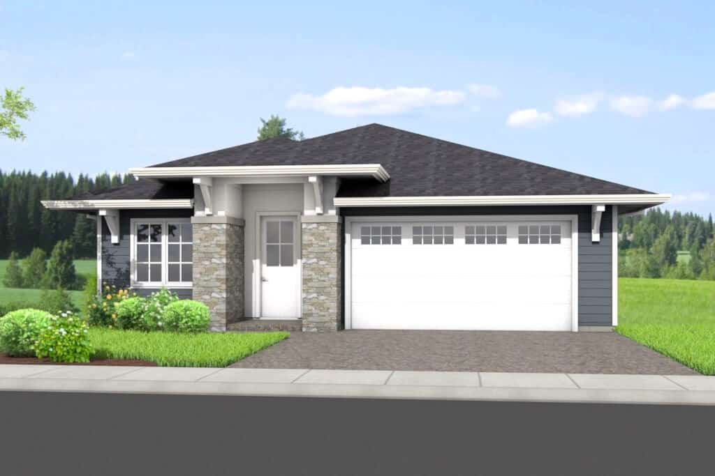 Prairie-Inspired Contemporary Ranch home (ThePlanCollection: Plan #211-1006)