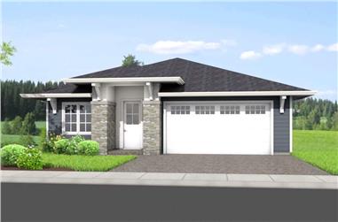 4-Bedroom, 2306 Sq Ft Prairie-Inspired Contemporary Ranch House - Plan #211-1006 - Front Exterior