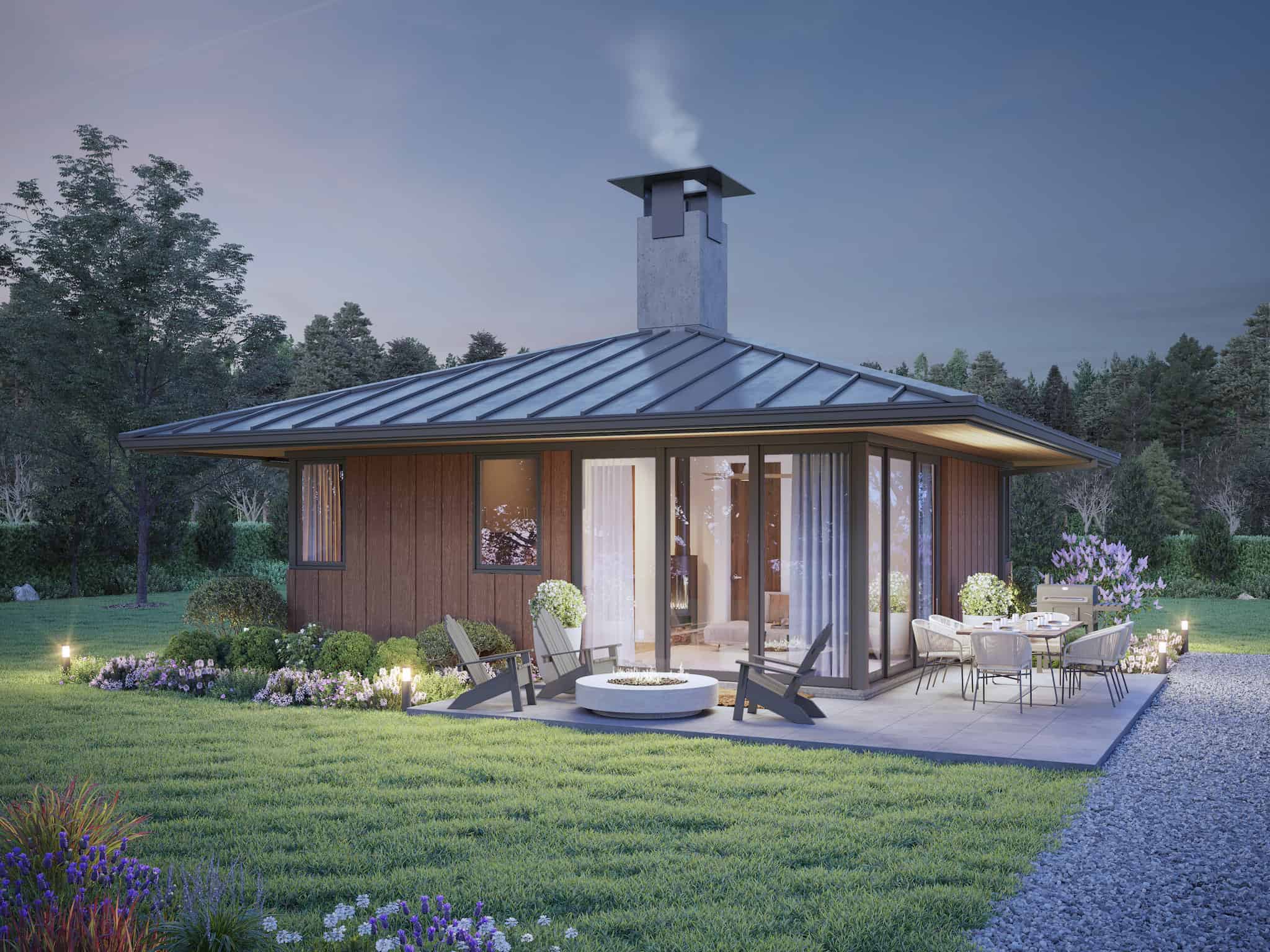 Home at Night of this 2-Bedroom,576 Sq Ft Plan -211-1010