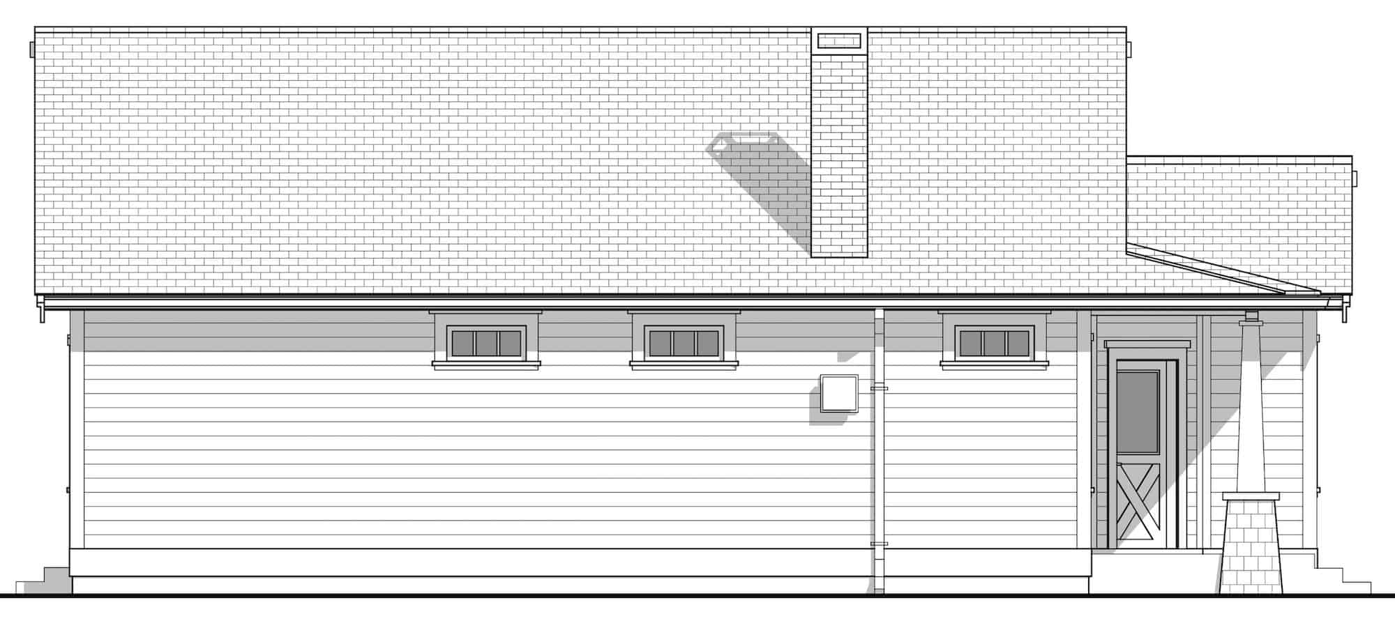 Home Plan Left Elevation of this 2-Bedroom,1112 Sq Ft Plan -211-1011