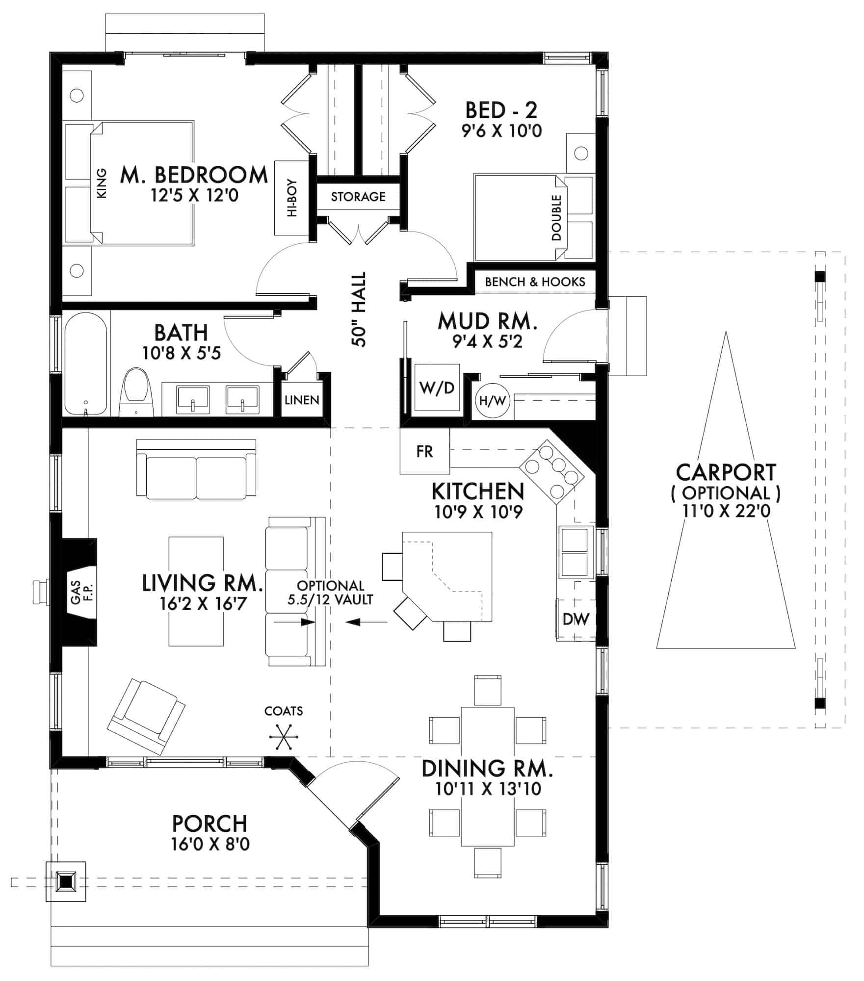 Main Level of Ranch Plan #211-1011