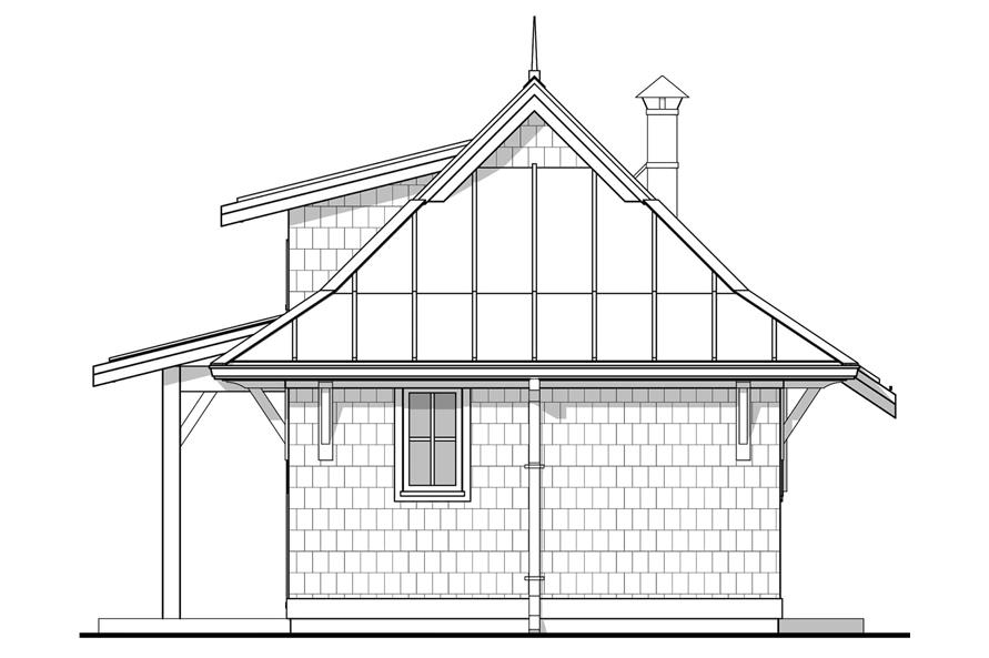 Home Plan Right Elevation of this 1-Bedroom,300 Sq Ft Plan -211-1012