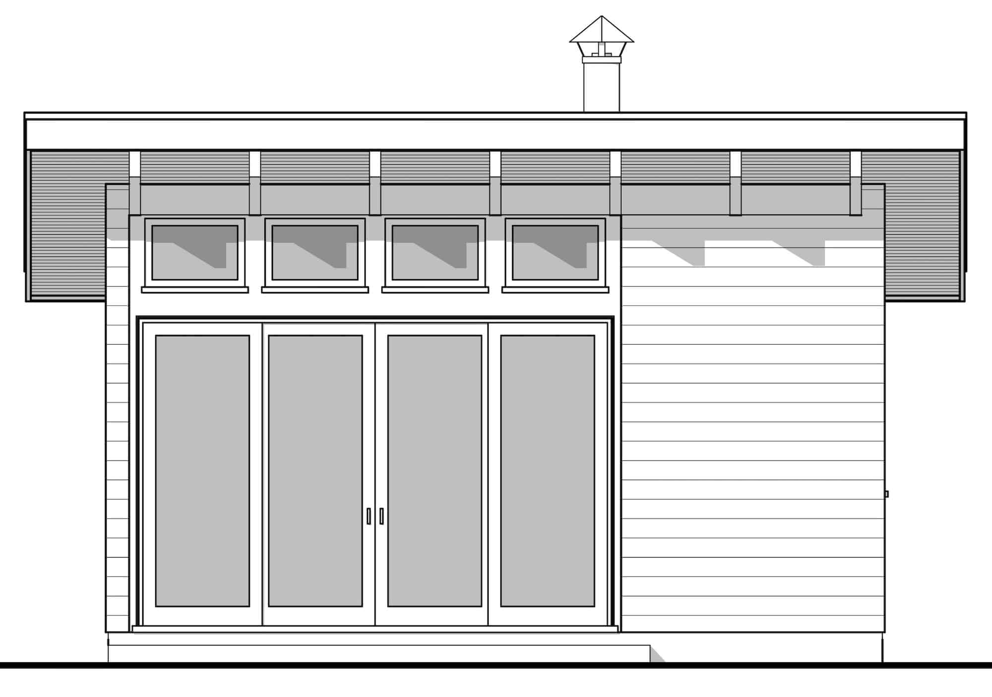 Home Plan Front Elevation of this 1-Bedroom,300 Sq Ft Plan -211-1013