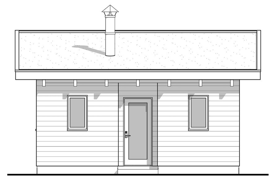 Home Plan Rear Elevation of this 1-Bedroom,300 Sq Ft Plan -211-1013