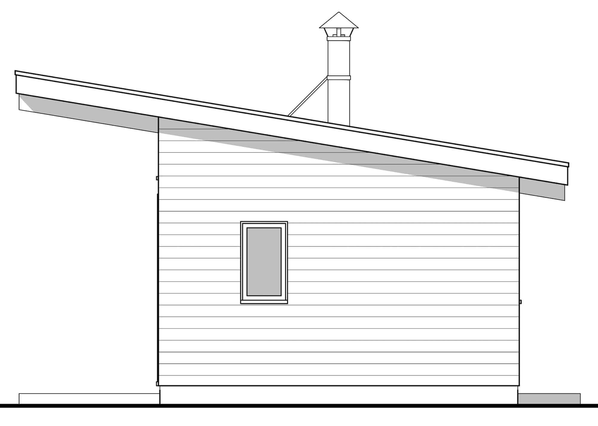 Home Plan Right Elevation of this 1-Bedroom,300 Sq Ft Plan -211-1013