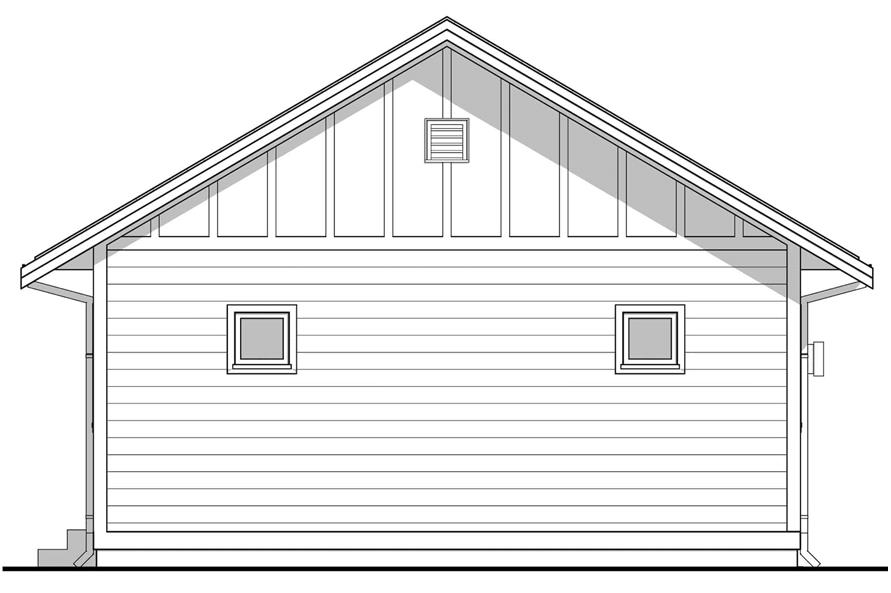 Home Plan Rear Elevation of this 3-Bedroom,900 Sq Ft Plan -211-1014